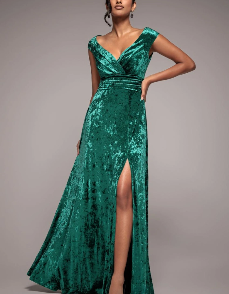 Ice Velvet Bardot Wrap Maxi