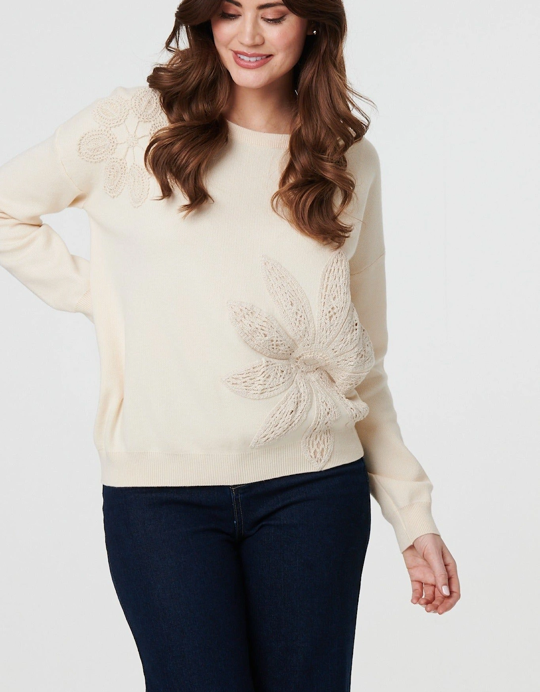 Floral Embroidered Drop Shoulder Jumper, 2 of 1