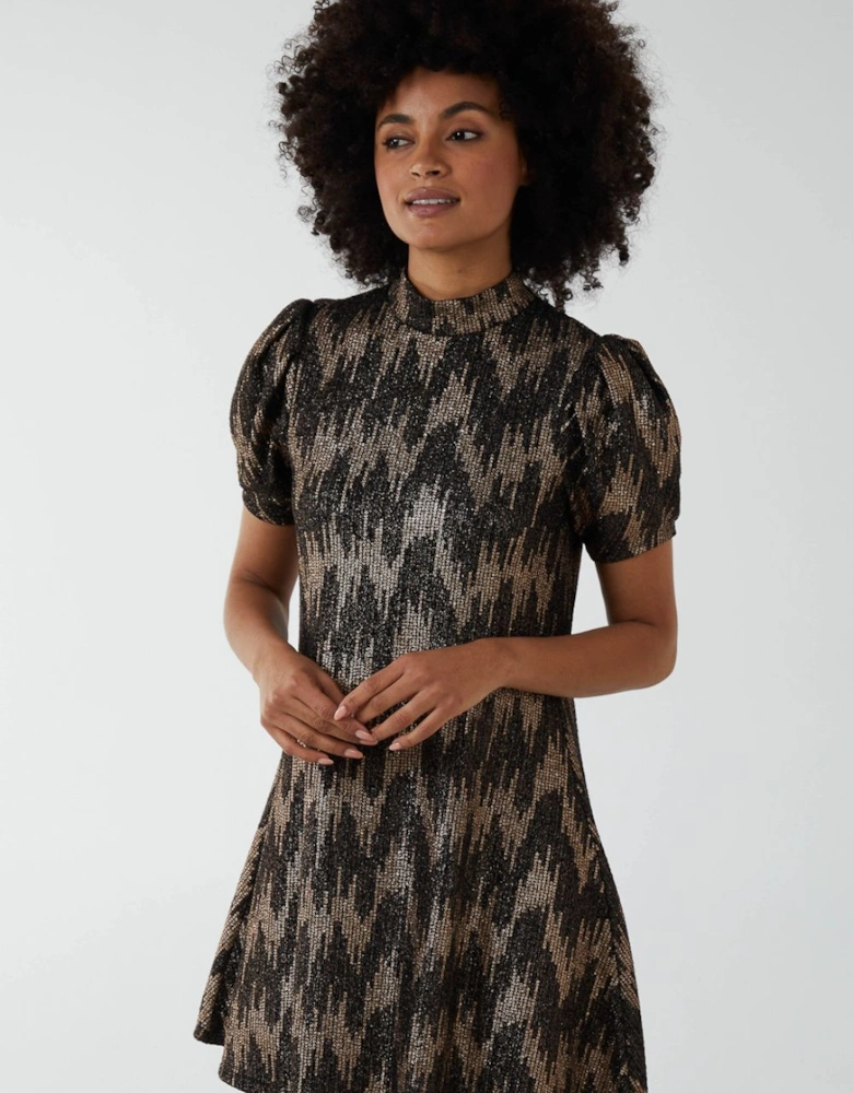 Fixed Wrap Skater Dress With Tie