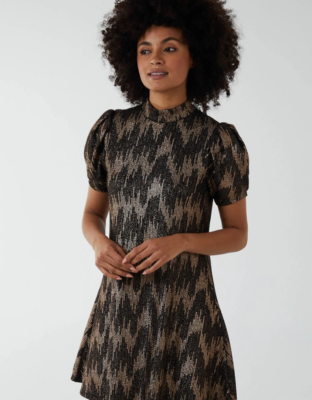 Fixed Wrap Skater Dress With Tie, 2 of 1