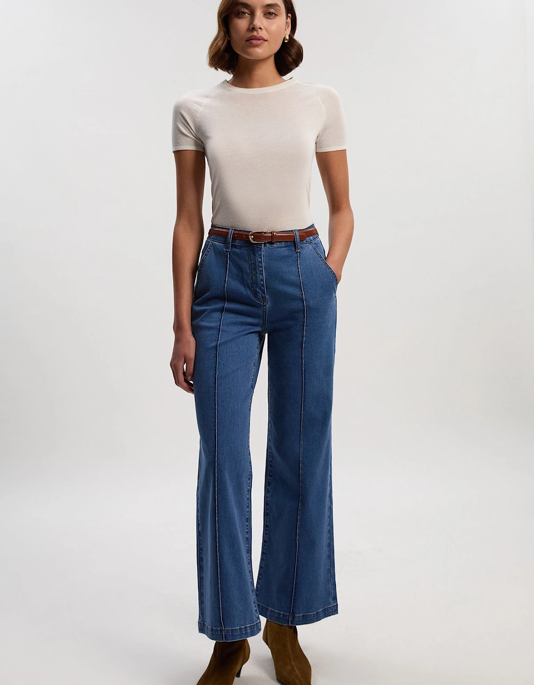 Denim Seam Front Straight Leg Jean, 2 of 1
