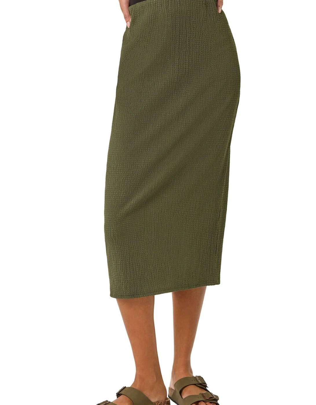 Textured Stretch Midi Skirt, 2 of 1