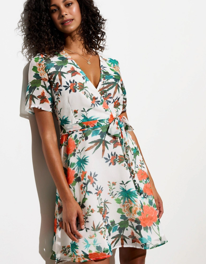 Faux Wrap Mini Dress