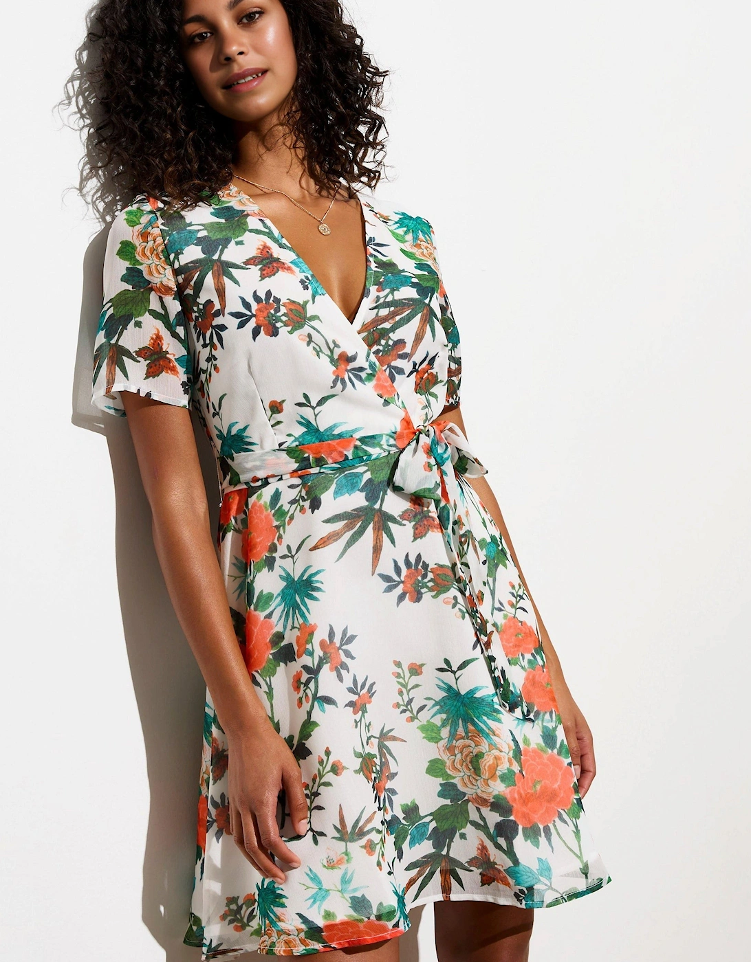 Faux Wrap Mini Dress, 2 of 1