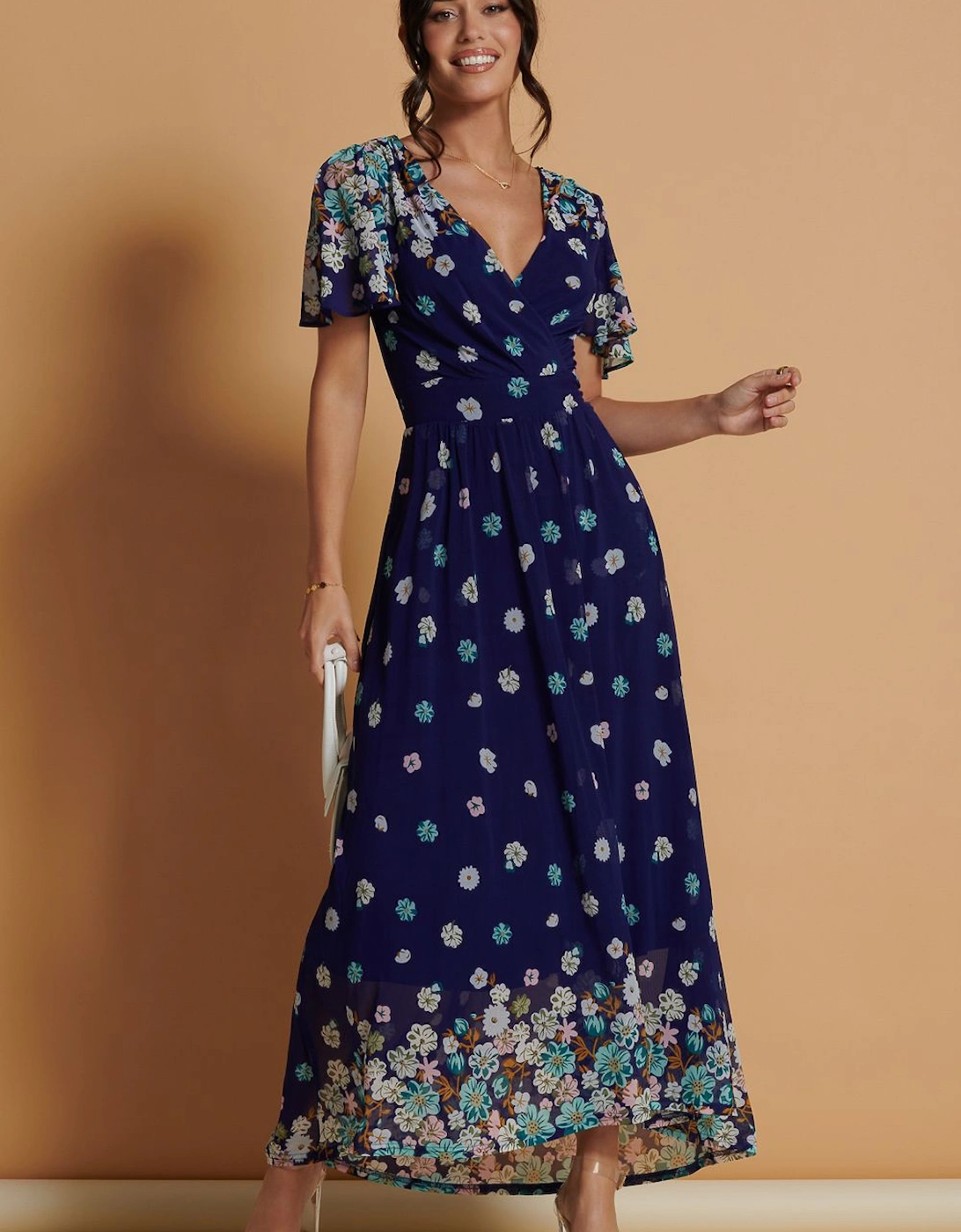 Mirrored Angel Sleeve Mesh Maxi Dress, 2 of 1