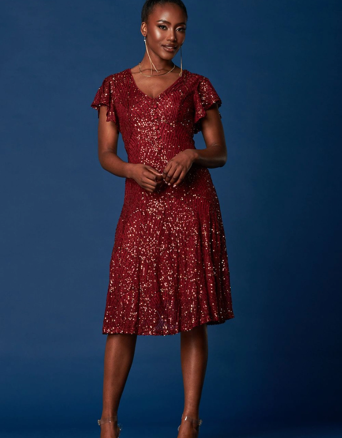 Sequin Fit & Flare Midi Dress, 2 of 1