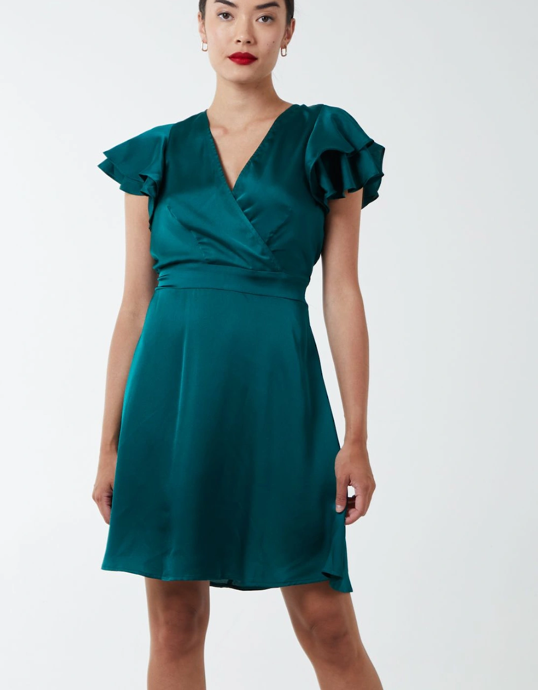 Double Angel Sleeve Wrap Dress, 2 of 1