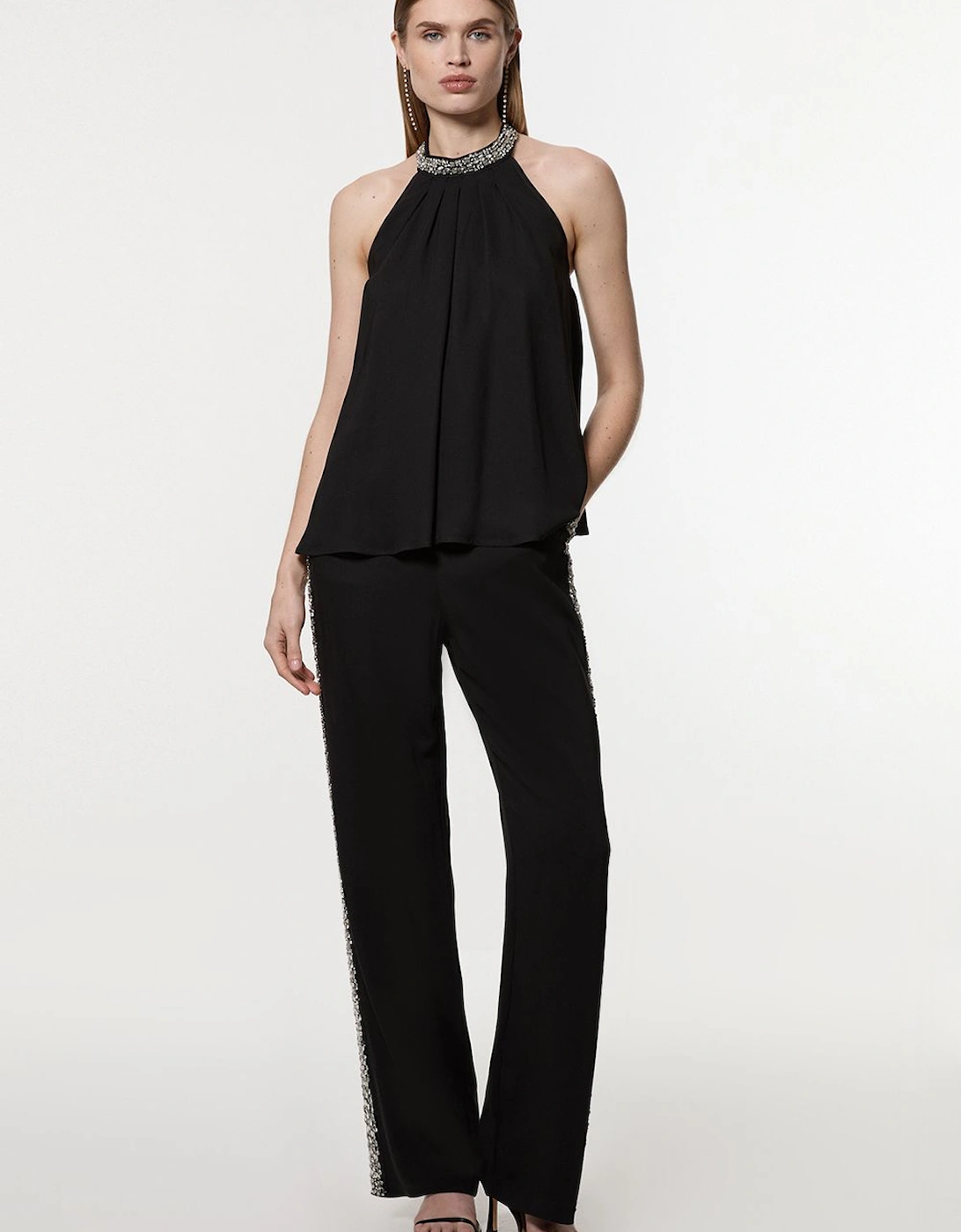 Tall Hand Embellished Cady Woven Trouser, 2 of 1