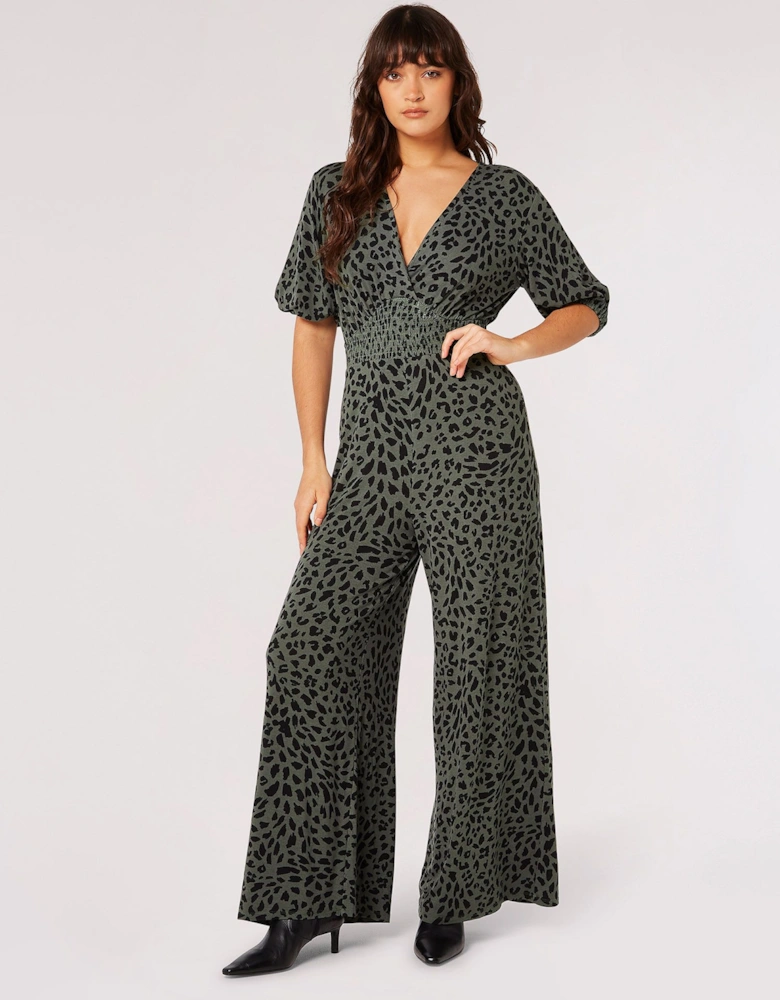 Cheetah Print Jersey Jumpsuit