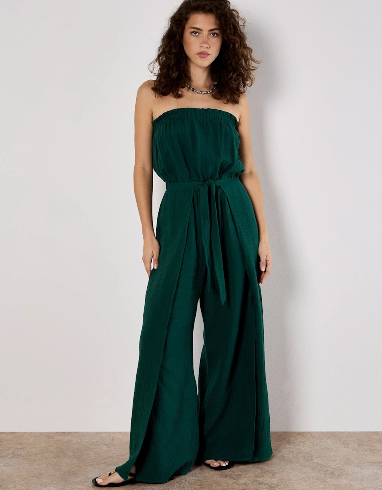 Cotton Wrap Bandeau Jumpsuit