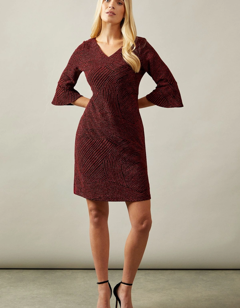 Petite Occasion Glitter Jersey Ruffle Shift Dress
