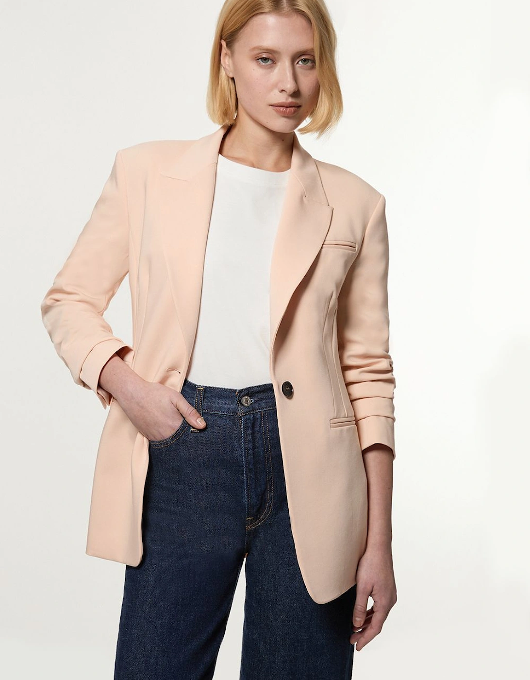 Polished Viscose Tailored Single Breasted Jacket, 2 of 1