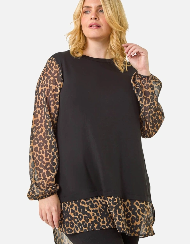 Curve Animal Print 2 In 1 Top