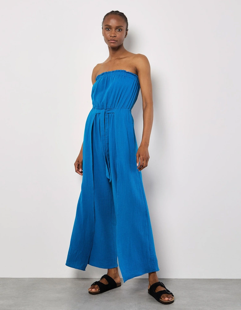 Cotton Wrap Bandeau Jumpsuit