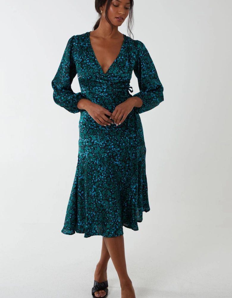 Wrap Front Midi Dress
