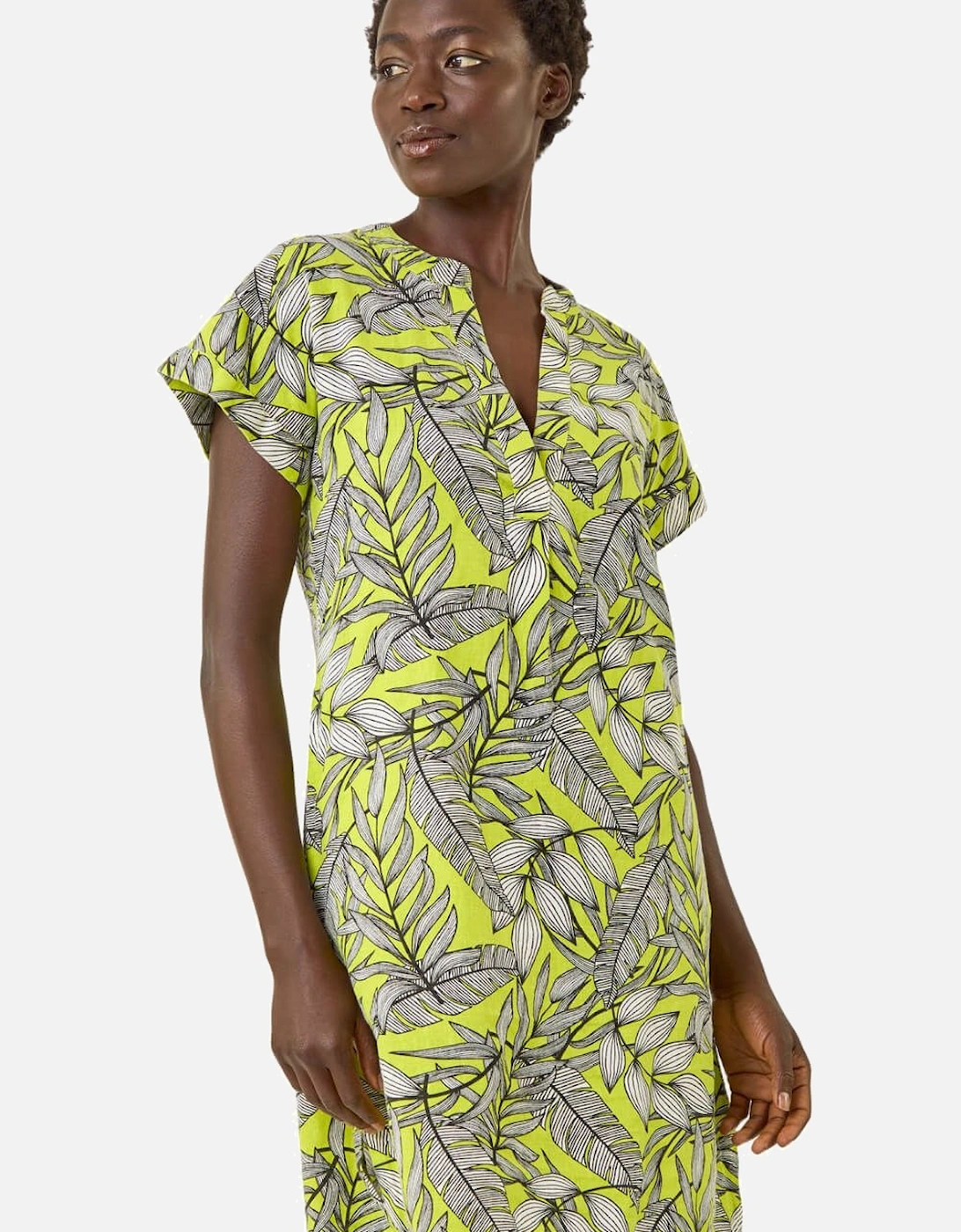Tropical Linen Mix Shift Dress, 2 of 1