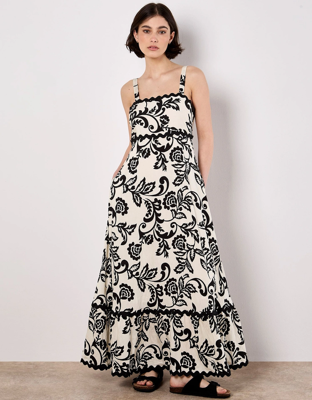 Monochrome Sarasa Floral Maxi Dress, 2 of 1