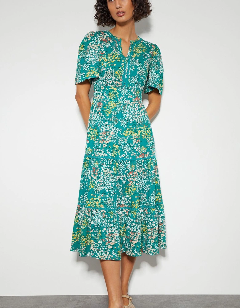 Micola Short Sleeve Floral Midi Dress