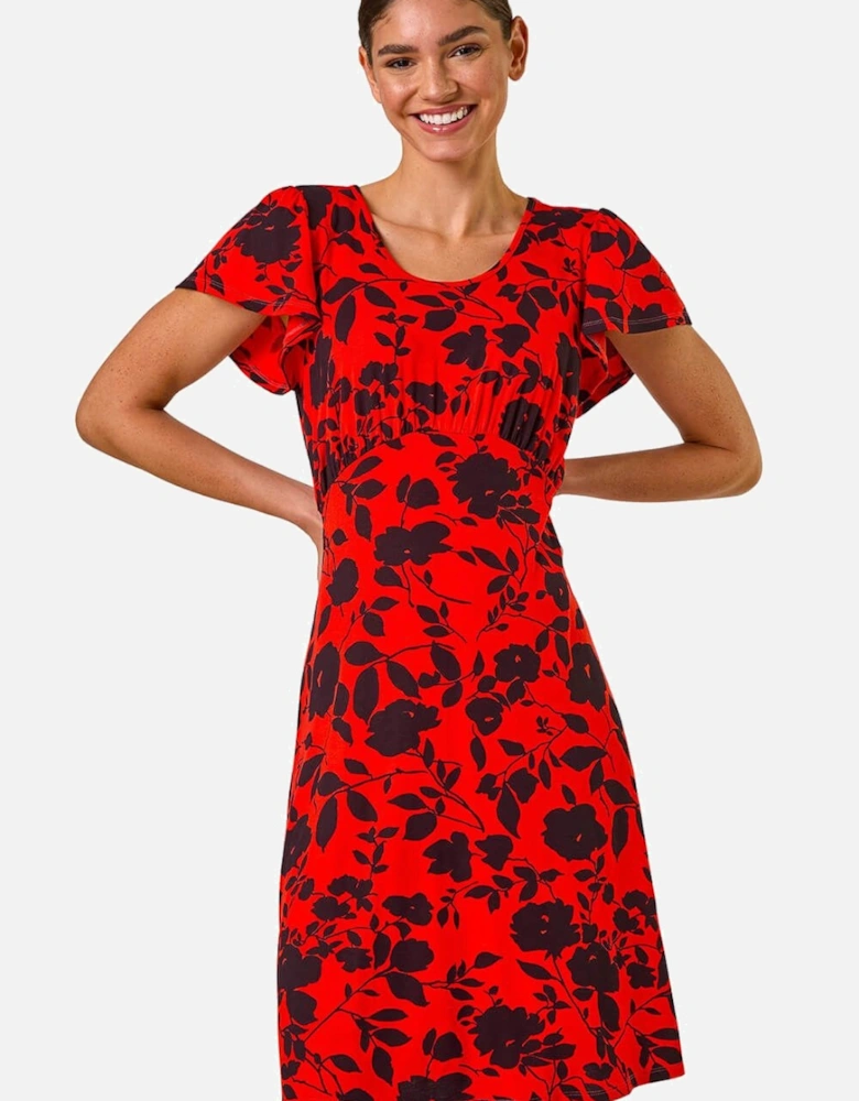 Ditsy Floral Print Stretch Dress