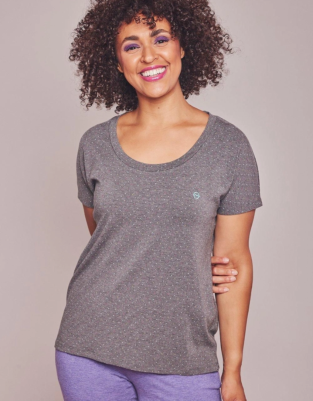 'Slumber Tee' Polka Dot Pyjama Top, 2 of 1