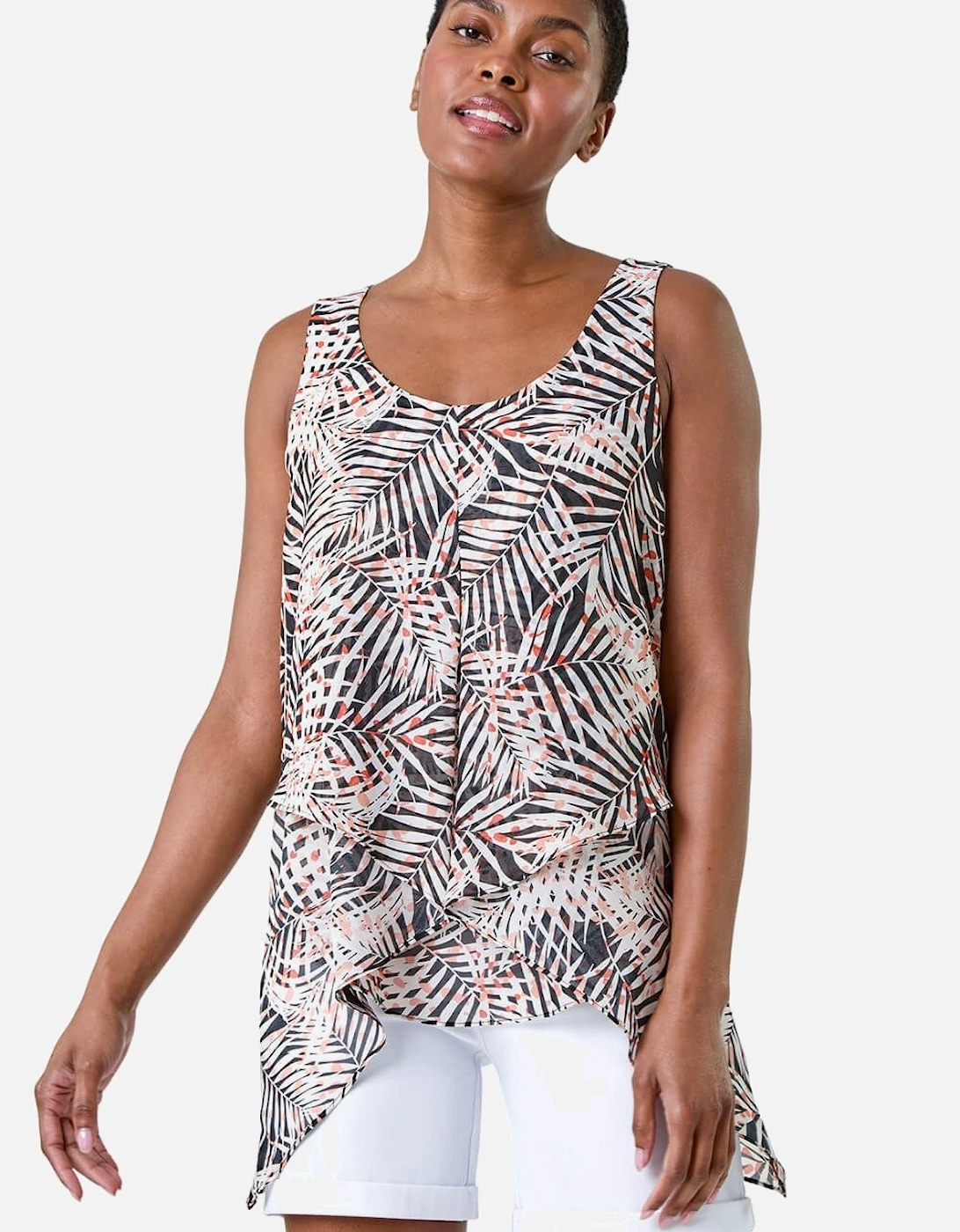 Tropical Leaf Asymmetric Vest Top, 2 of 1