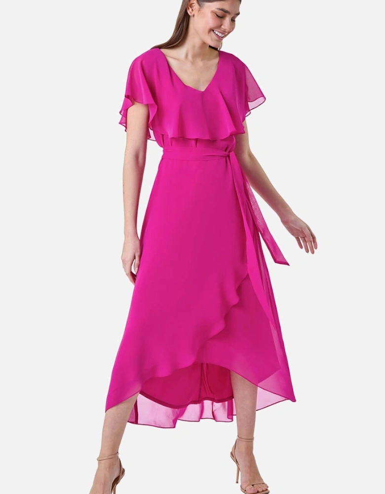 Chiffon Midi Wrap Dress