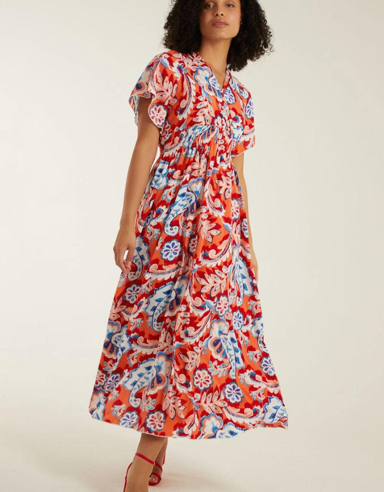 Oversized Paisley A Line Dress