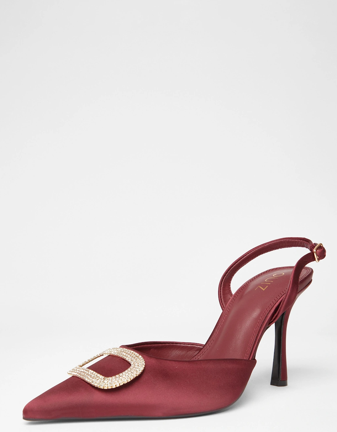 Burgundy Satin Brooch Court Heels, 2 of 1