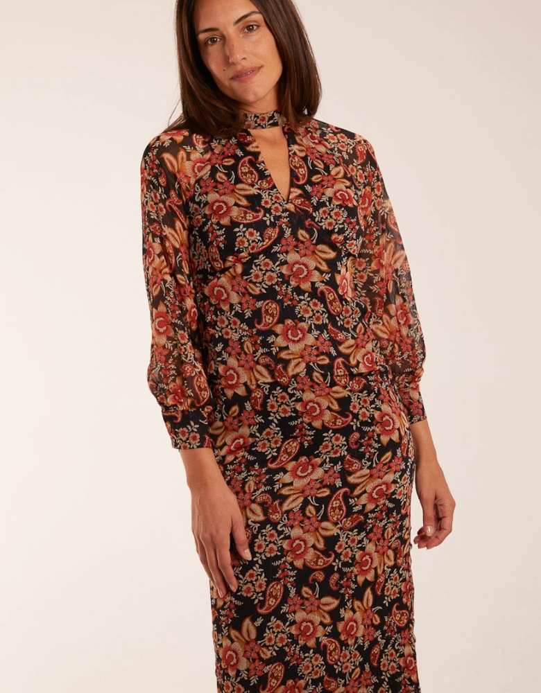 Raglan Keyhole Midi Dress