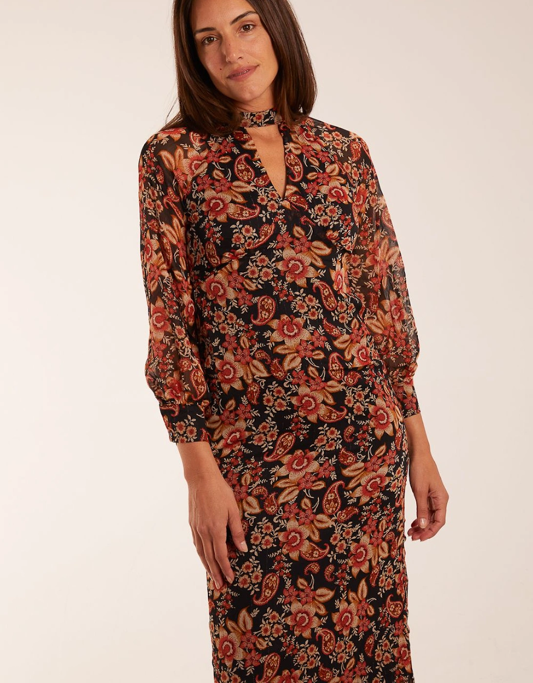 Raglan Keyhole Midi Dress, 2 of 1