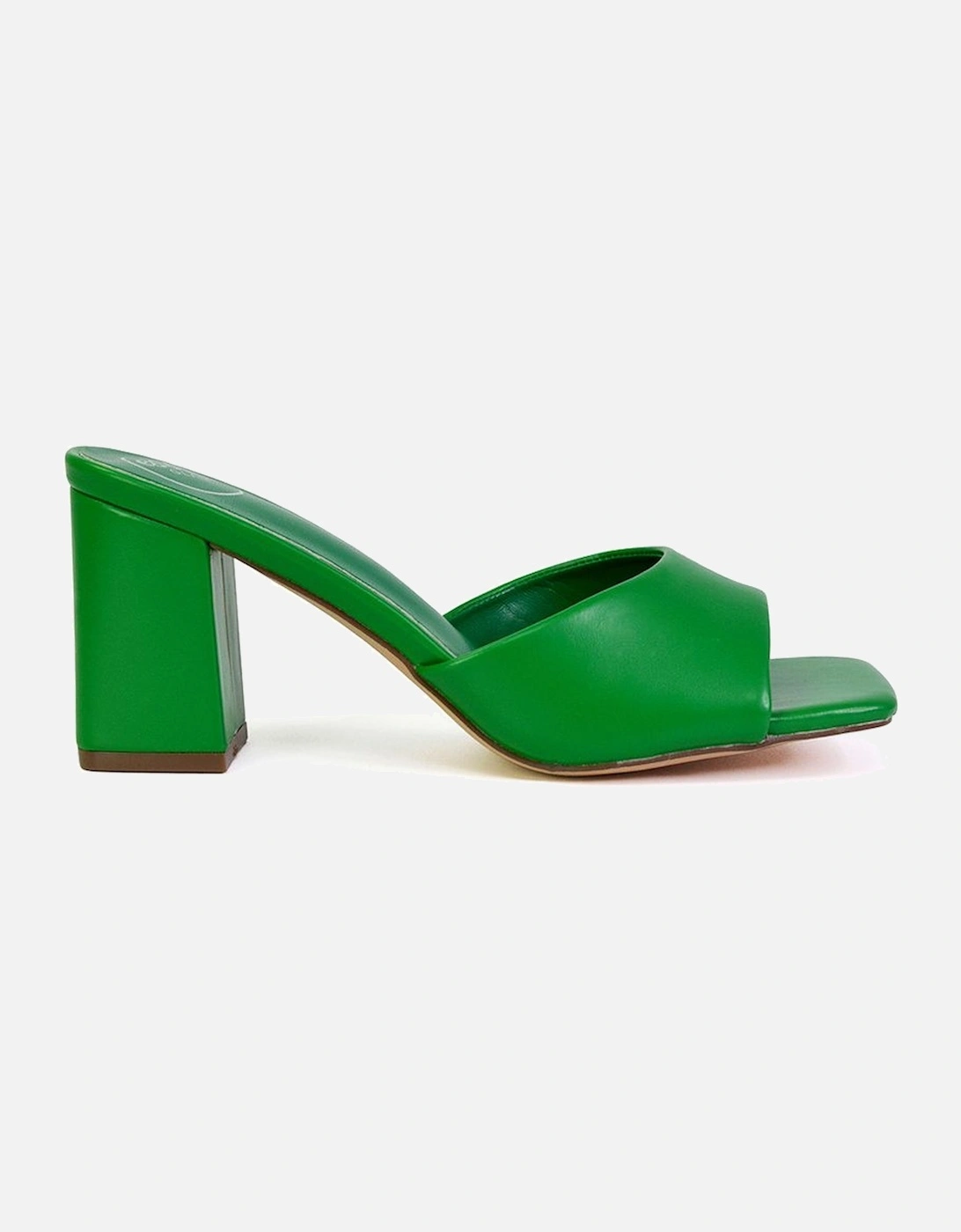 'Lennon' Square Toe Slip On Mid Block Heeled Mule Sandals, 2 of 1