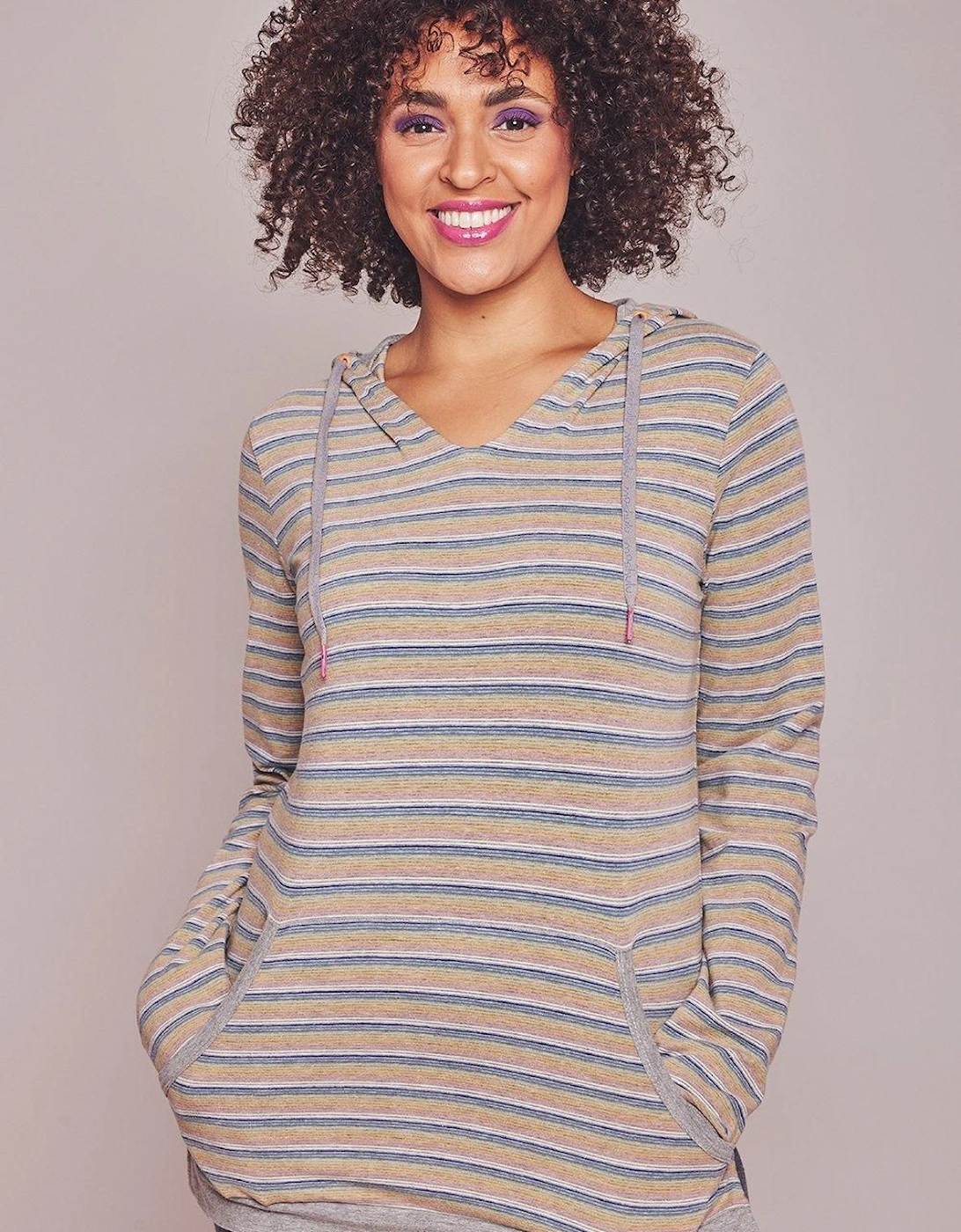 'Downtime' Ladies Hooded Sweatshirt, 2 of 1