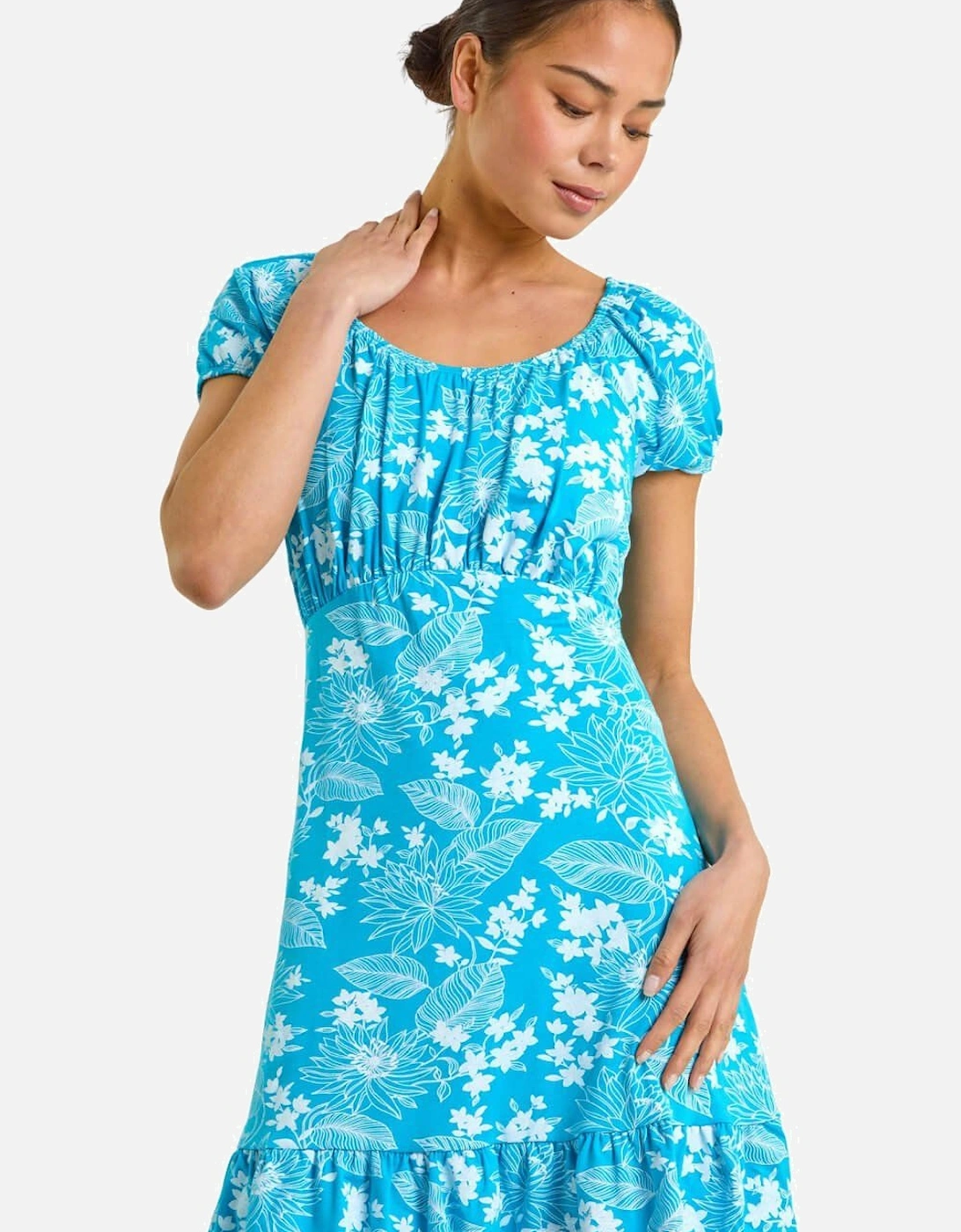 Petite Floral Frill Ruched Dress, 2 of 1