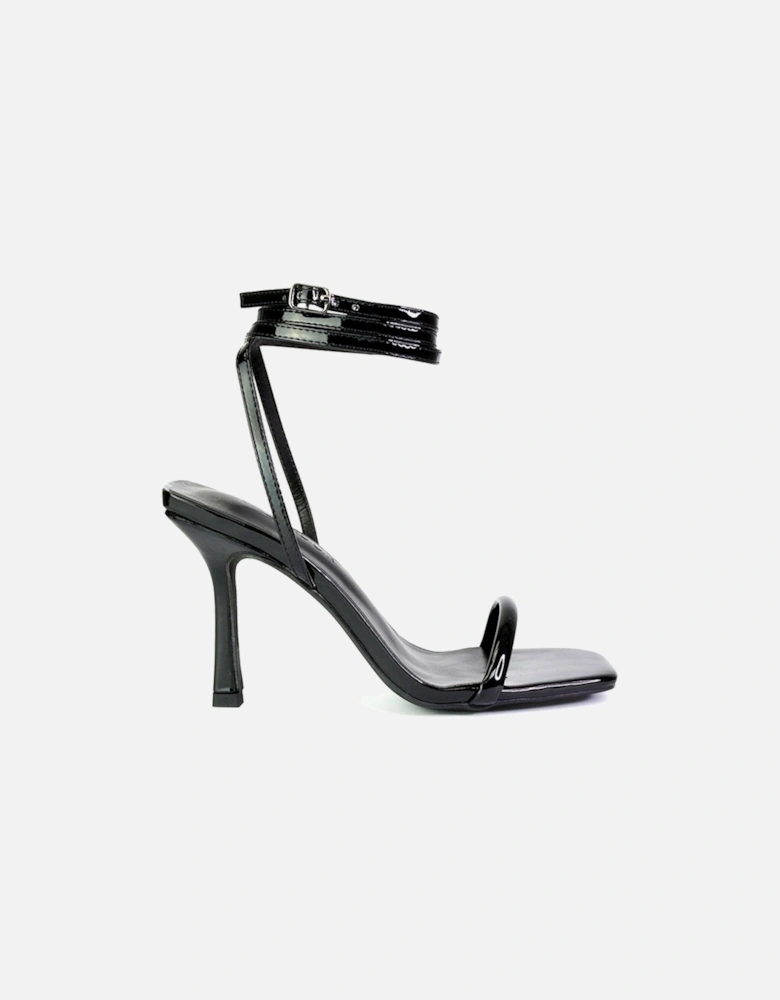 'Jolie' Square Toe Lace Up Strappy Sandal Stiletto High Heels