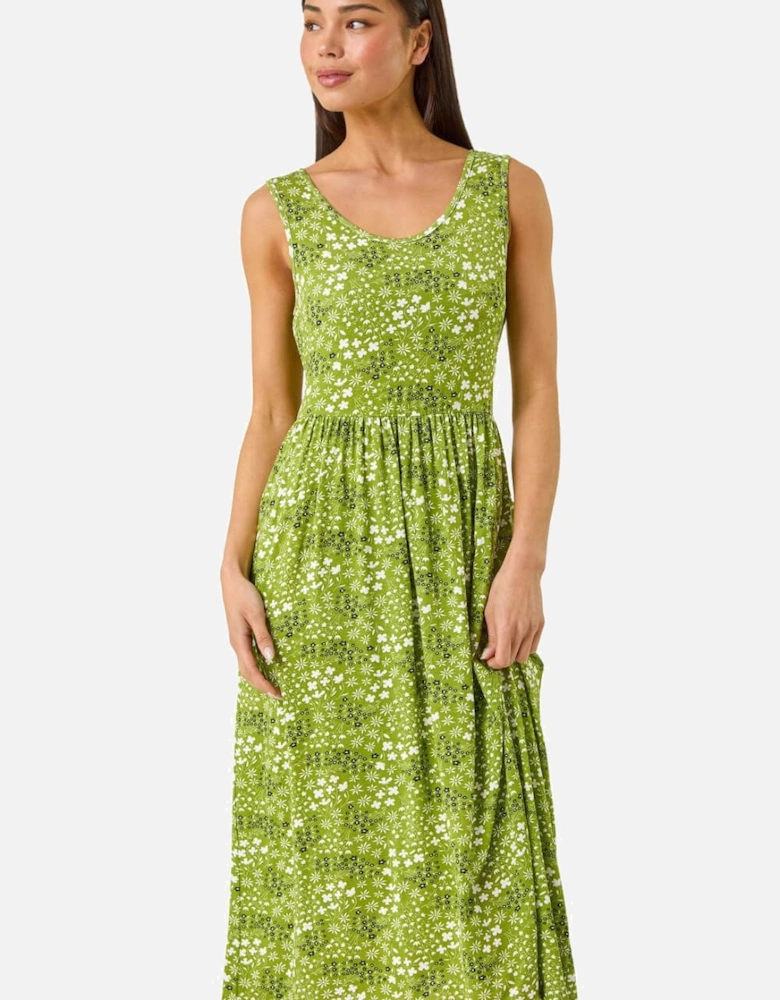 Petite Ditsy Floral Gathered Dress
