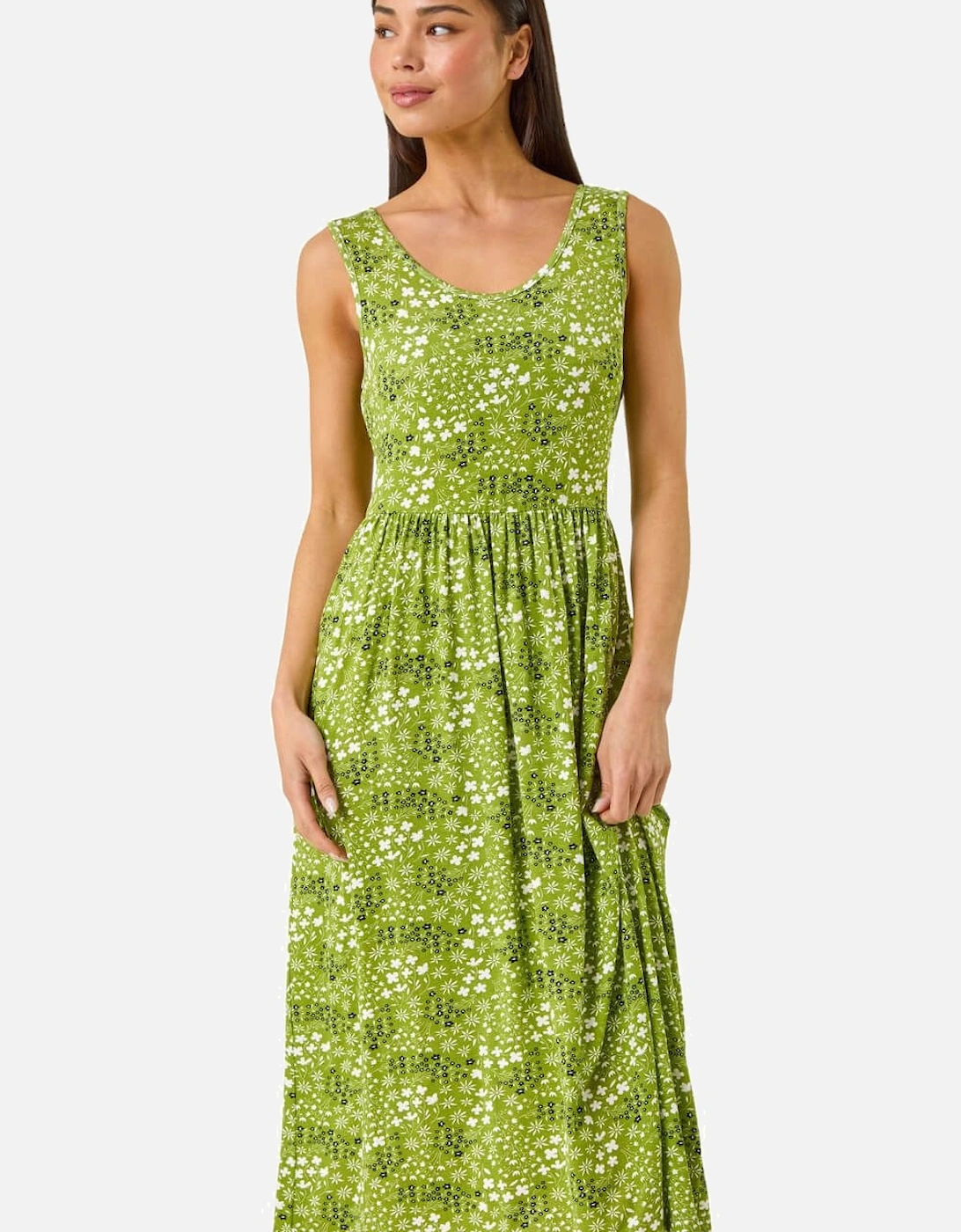 Petite Ditsy Floral Gathered Dress, 2 of 1