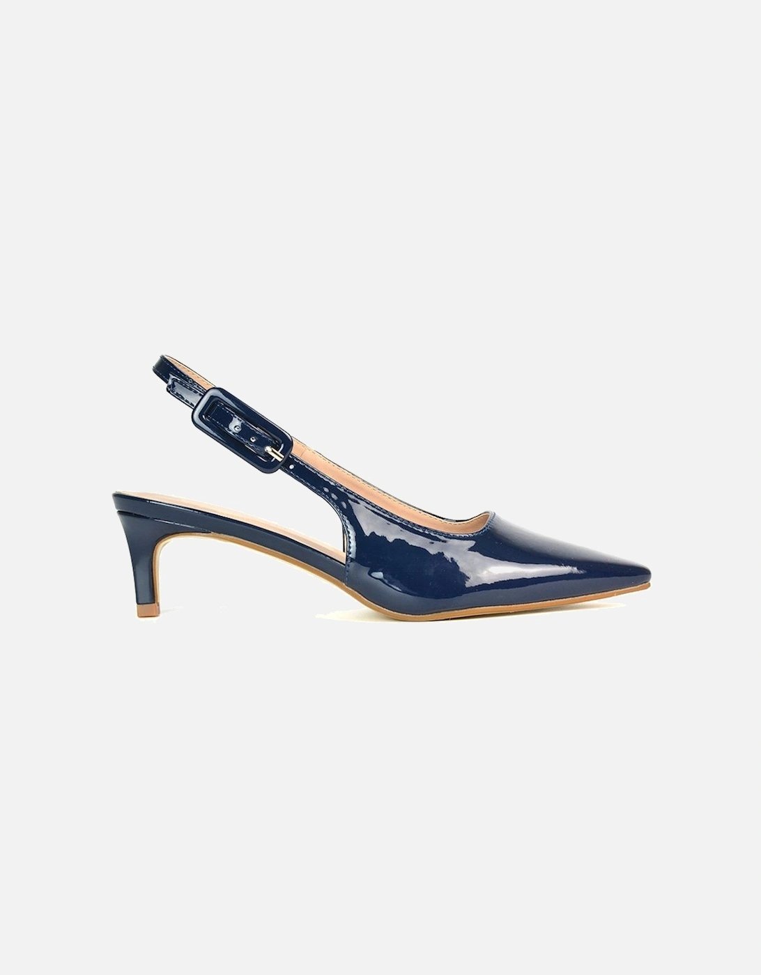 'Kelly' Low Kitten Heel Slingback Pointed Toe Court Shoes, 2 of 1