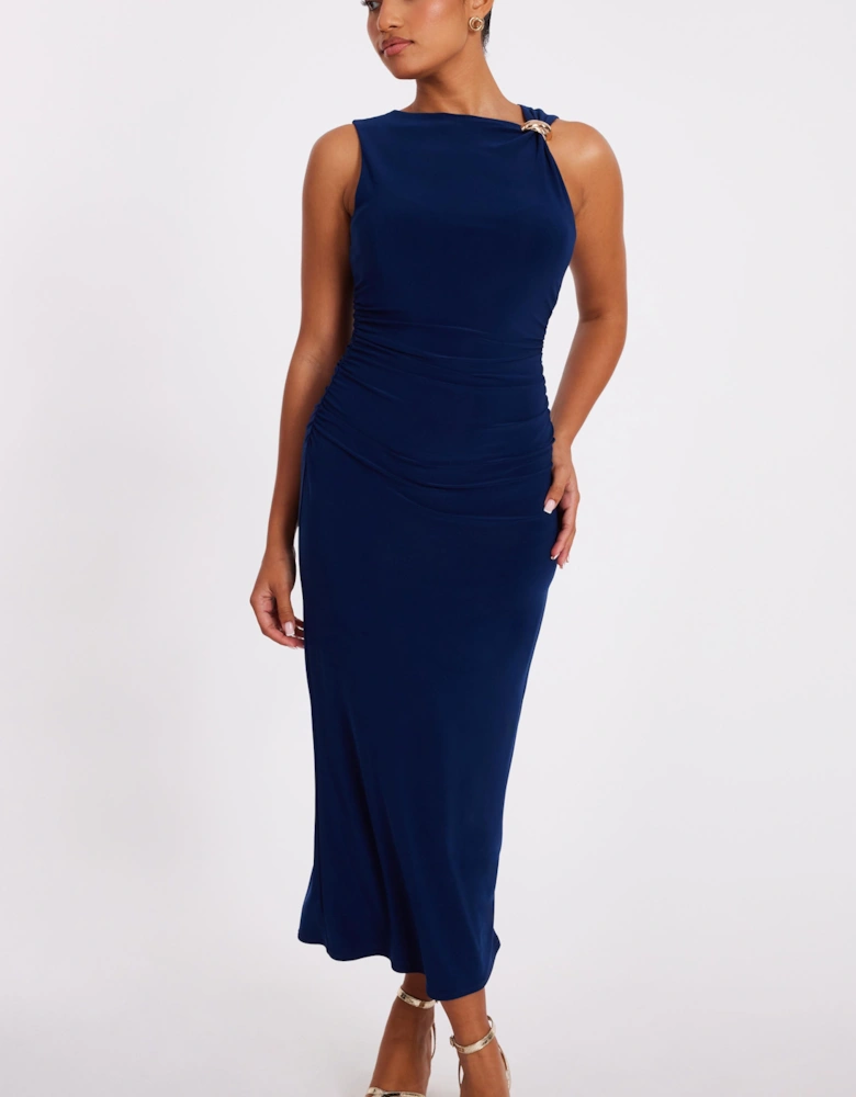 Navy Petite Midaxi Dress