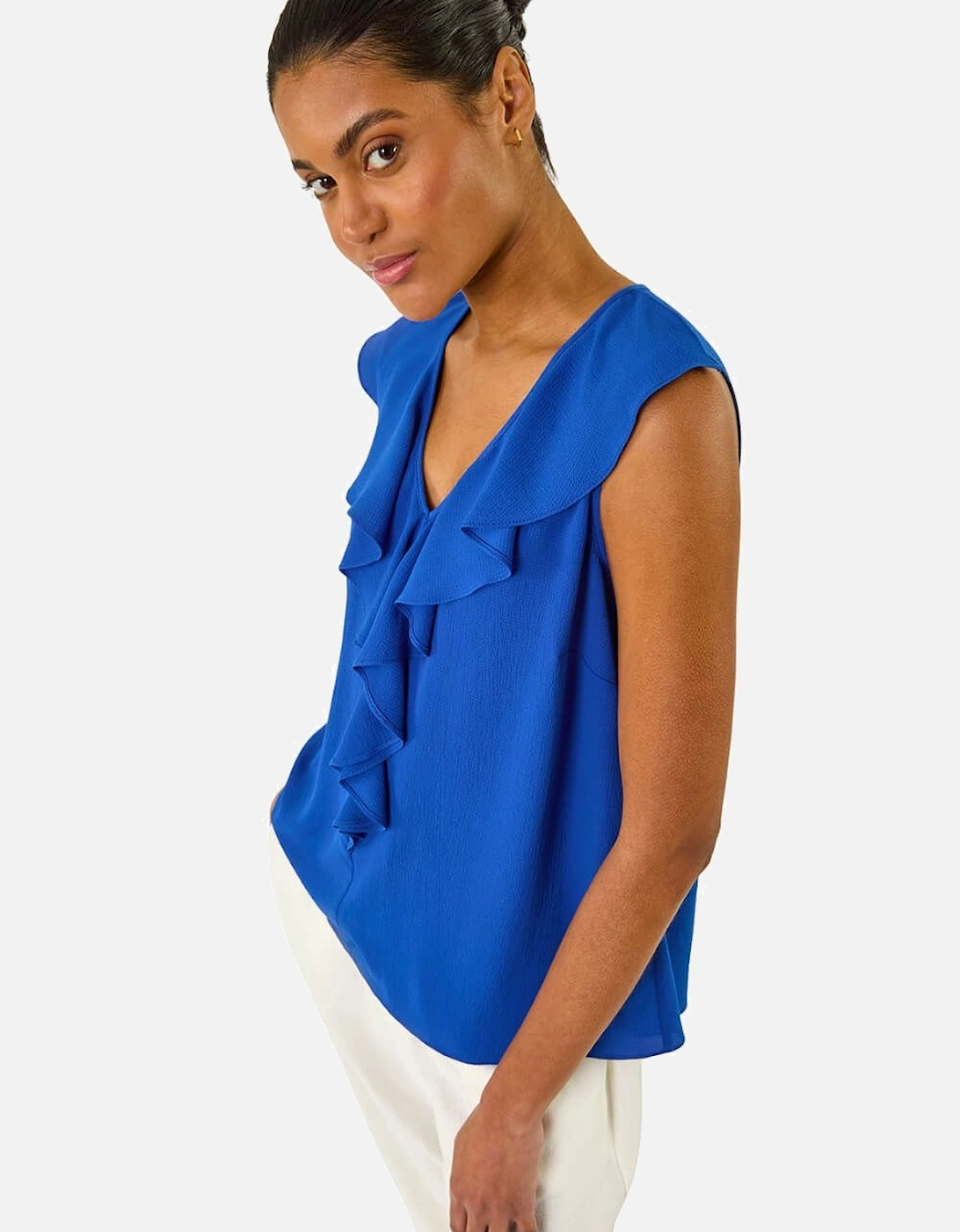 Ruffle V-Neck Vest Top, 2 of 1