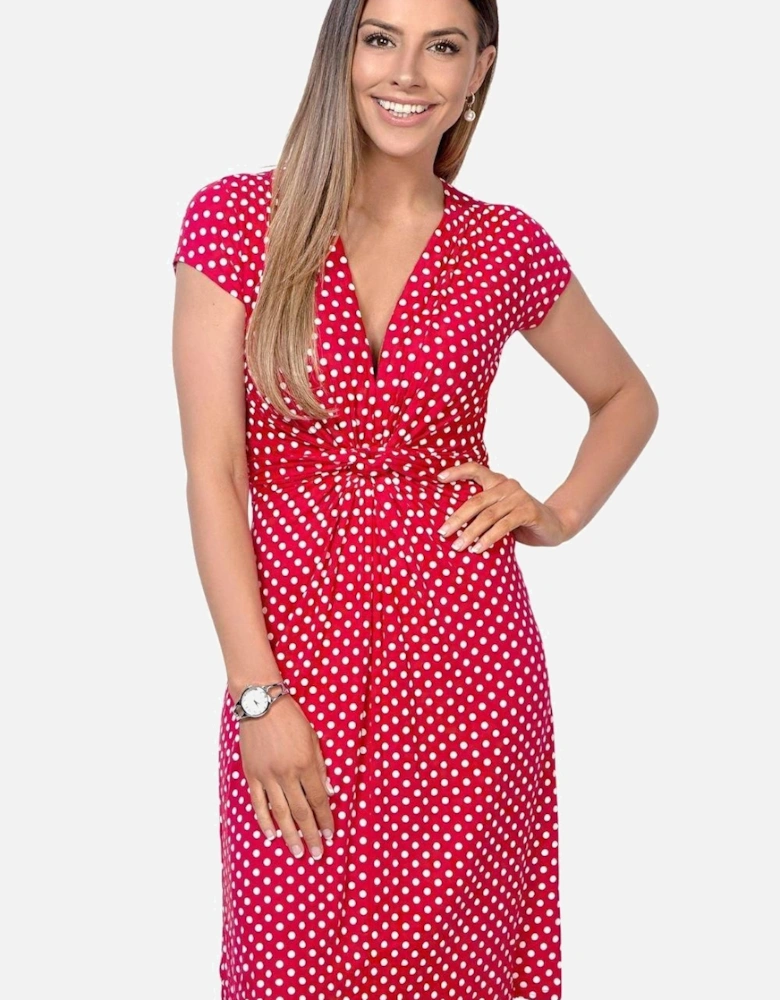 Cap Sleeve Knot Front Dress