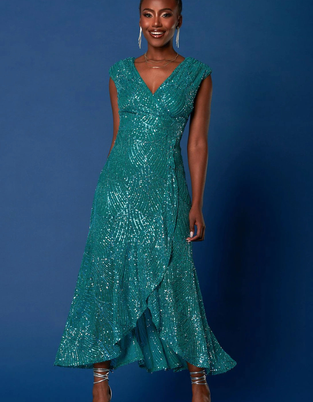 Sequin High Low Hem Maxi Dress, 2 of 1