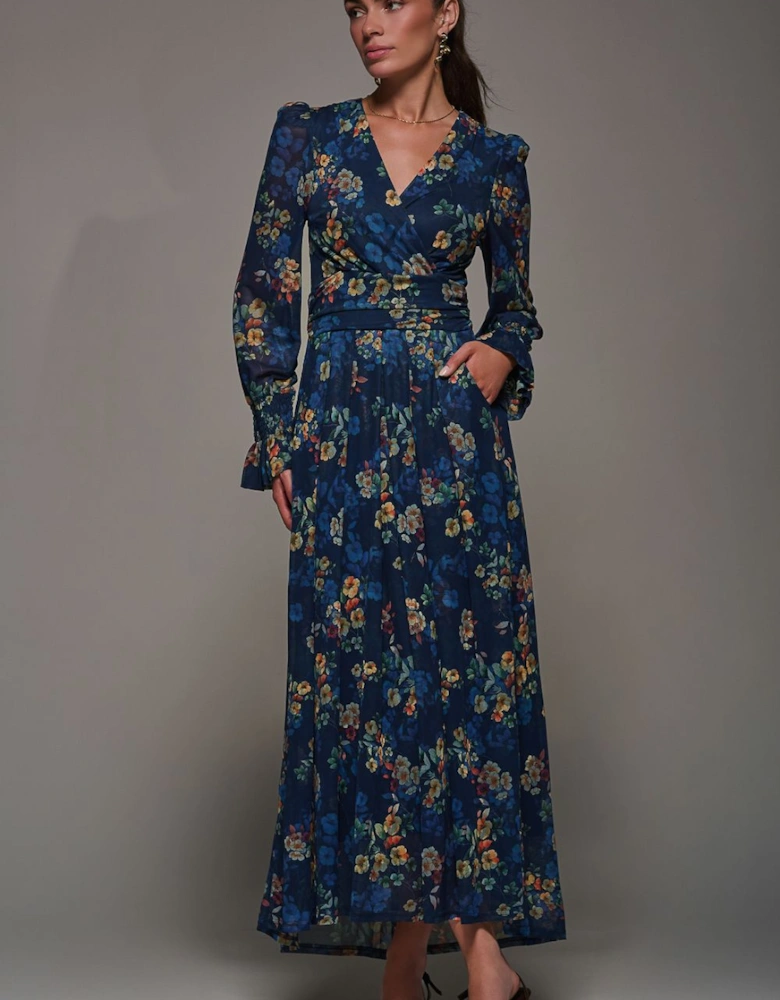 Long Sleeve Mesh Maxi Dress