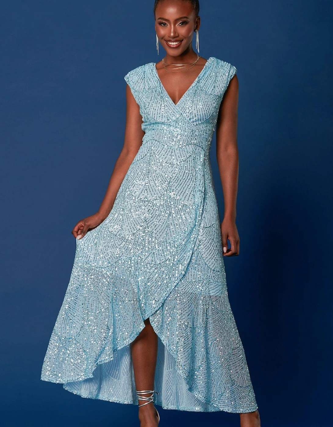 Sequin High Low Hem Maxi Dress, 2 of 1