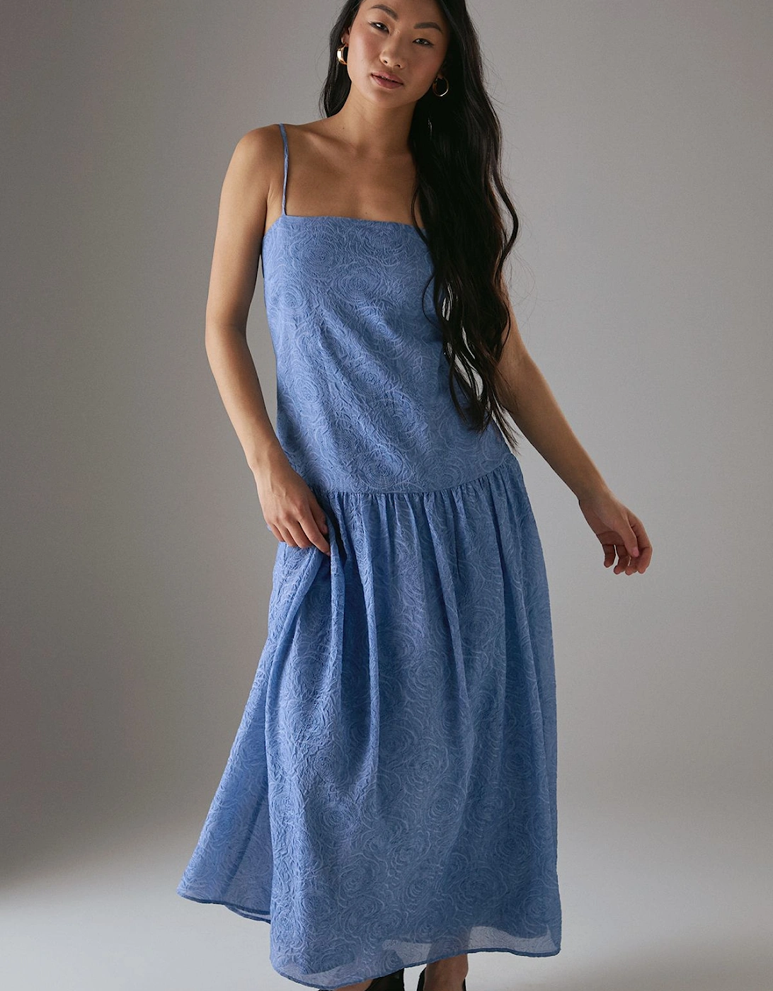 Petite Rose Organza Strappy Tier Maxi Dress, 2 of 1