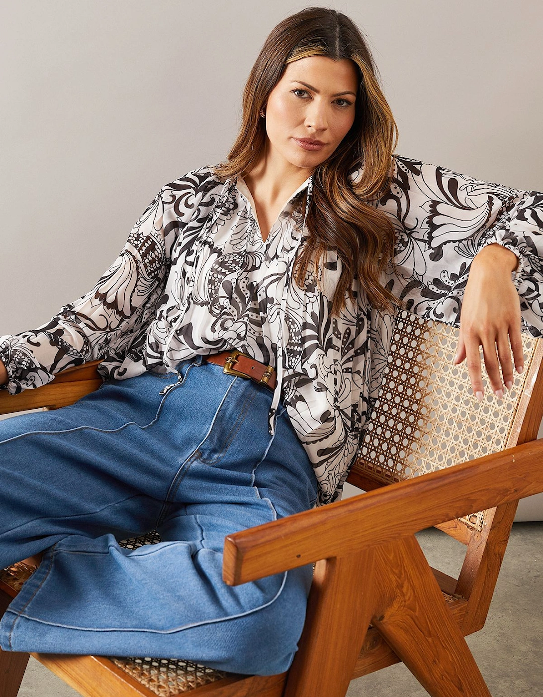 Floral Pleated Chiffon Blouse, 2 of 1