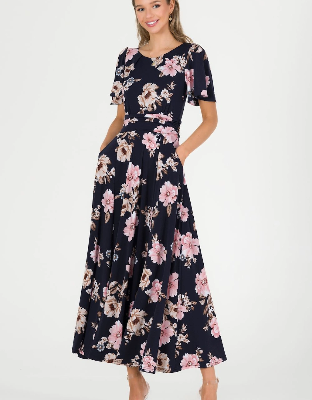 Hailey Jersey Angel Sleeve Maxi Dress, 2 of 1