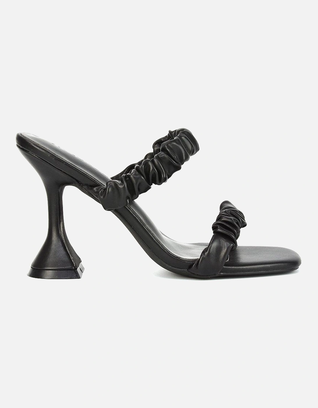 'Daphne' Slip On Sculptured High Heel Sandals With Ruched Double Strap, 2 of 1
