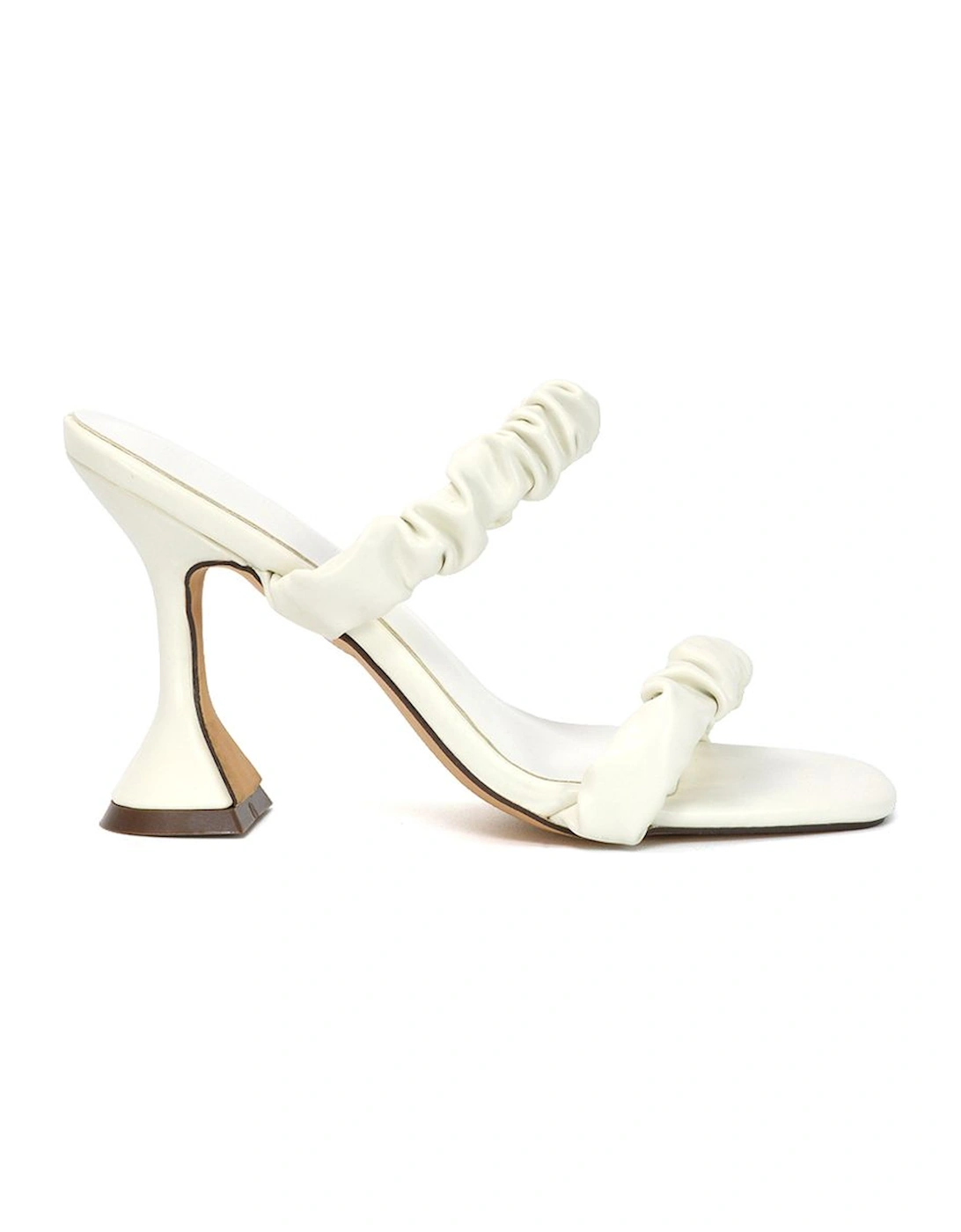 'Daphne' Slip On Sculptured High Heel Sandals With Ruched Double Strap, 2 of 1