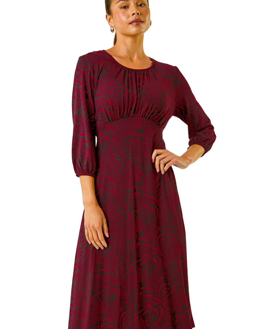 Petite Abstract Swirl Midi Dress, 2 of 1