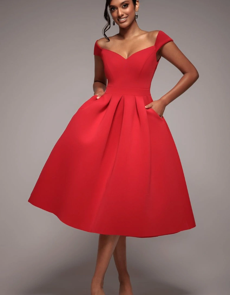 Scuba Foam Skater Midi Dress